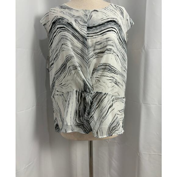 NWT Calvin Klein Marbled Twist Front Sleeveless Blouse - L - Picture 1 of 5